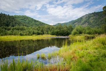 Idyllic landscape of Siberia, Russia - on a day in summer 2017