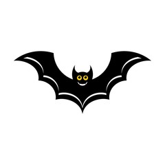 Halloween bat icon or logo in modern line style. Vector illustration.