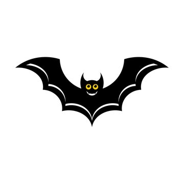 Halloween bat icon or logo in modern line style. Vector illustration.