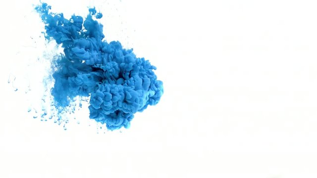 Blue ink in water shot with high speed camera. Make your next amazing motion design projects or visual effects composites feel organic and unique. Use for backgrounds, overlays or nice displacement