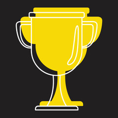 Gold award champion cup in doodle style icons vector illustration for design