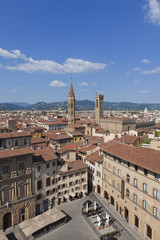 Fototapeta na wymiar Toskana-Panorama, Florenz, mit der Kirche Badia Fiorentina