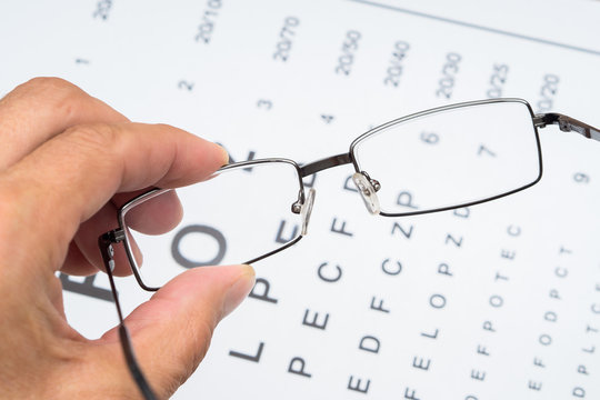 Table for testing eyesight and glasses