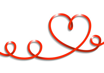 Vector drawing ribbon, heart