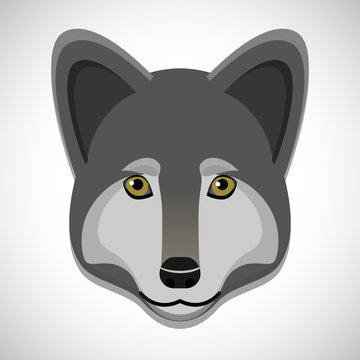 Vector drawing of a wolf's head