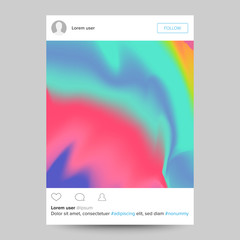 Fototapeta premium Social Network Photo Frame Vector. Transparent. Good For Banner, Mobile Application Design. Flat Frame Illustration