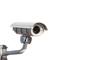 CCTV security camera or surveillance system isolated on white background