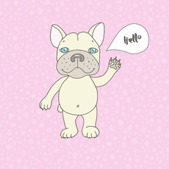 Obraz na płótnie Canvas Cute bulldog in cartoon style