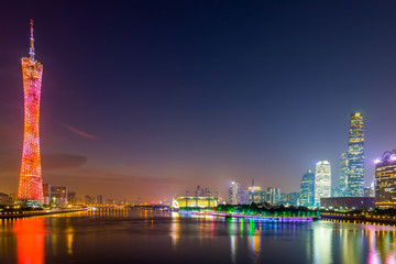 Naklejka premium Guangzhou architectural scenery and urban skyline