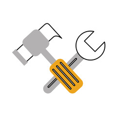 hammer and wrench icon vector illustration design