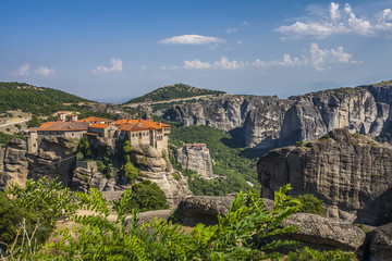 Meteora Monastery and Hills Landscape Greece Kalambaka