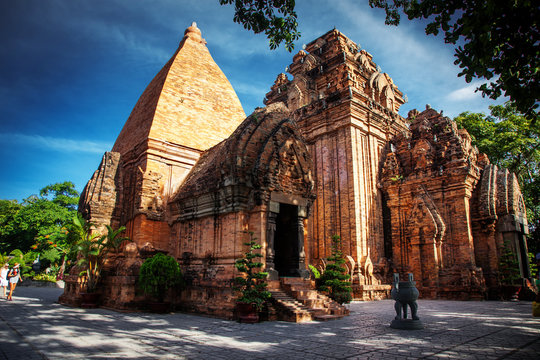 the towers of Po Nagar near Nha Trang in Vietnam. Towers were built by the Cham civilization