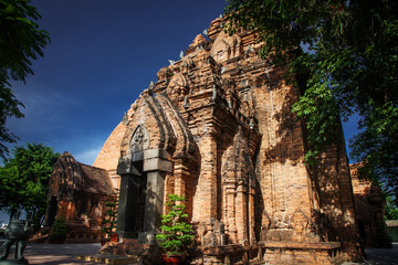 Fototapeta na wymiar the towers of Po Nagar near Nha Trang in Vietnam. Towers were built by the Cham civilization