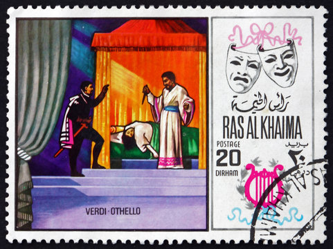 Postage stamp Ras al-Khaimah 1969 Othelo by Verdi
