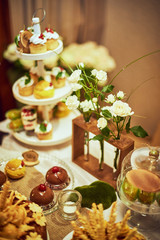 Wedding reception candy bar dessert table