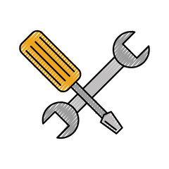 wrench and screwdriver isolated icon vector illustration design