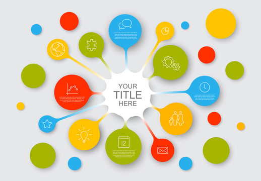 Colorful Connected Circles Infographic Layout