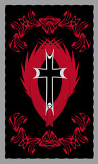 Tarot cards - back design. Cross of the Knights Templar