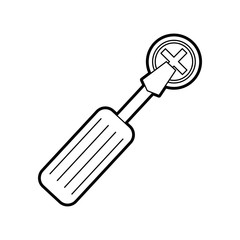 screwdriver tool with screw vector illustration design