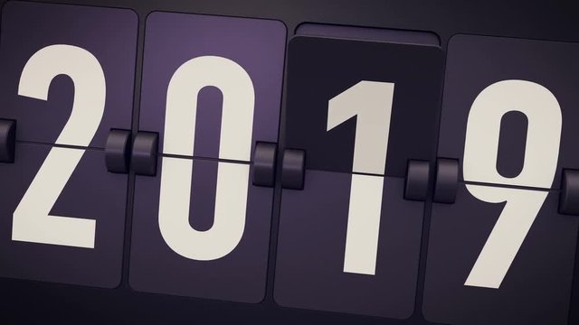 2019-2020. New Year concept. Set of digital countdown timer. Flip number counter template for 2019-2020 countdown.
