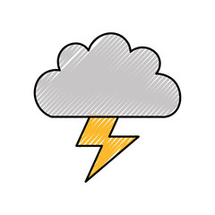 Beautiful fantasy cloud with ray storm electric vector illustration design