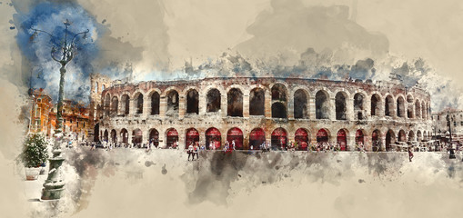 World famous Arena of Verona - obrazy, fototapety, plakaty