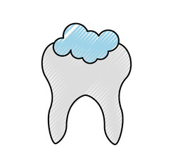Human tooth with toothpaste vector illustration design