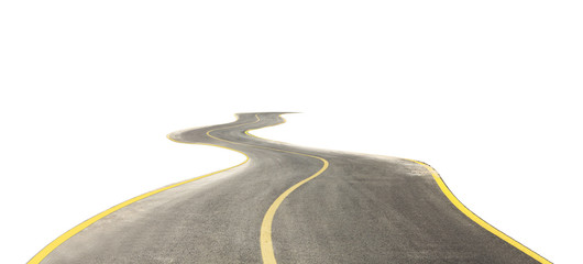 curved road isolated on white background