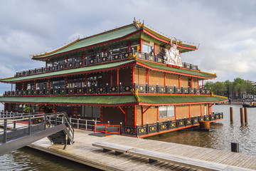 Fototapeta premium Famous Sea Palace Restaurant in Amsterdam
