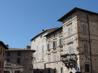Fototapeta na wymiar Case di pietra di Assisi, Umbria, Italia