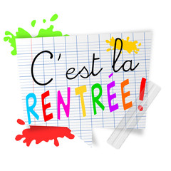 bulle c'est la rentrée ! sur fond de cahier seyes