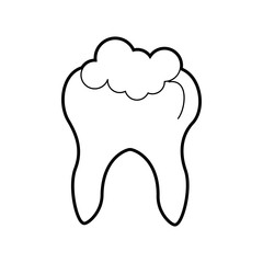 Human tooth with toothpaste vector illustration design