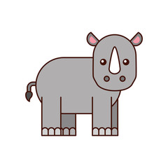 Wild rhinoceros isolated icon vector illustration design