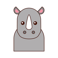 Wild rhinoceros isolated icon vector illustration design