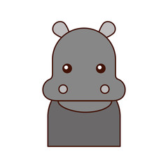 Wild hippopotamus isolated icon vector illustration design