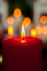 Candle for Christmas in red