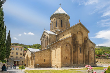 Fototapeta na wymiar Samtavro transfiguration orthodox church and nunnery of St. Nino in Mtskheta, Georgia