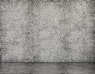 Room with cement floor and wall