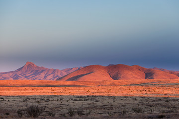 Fototapeta na wymiar Sunset light high desert landscape New Mexico US