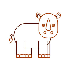 Wild rhinoceros isolated icon vector illustration design