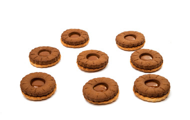Chocolate double cookie isolated