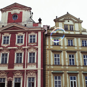 Exterior of buildings against clear sky
