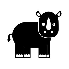 Wild rhinoceros isolated icon vector illustration design