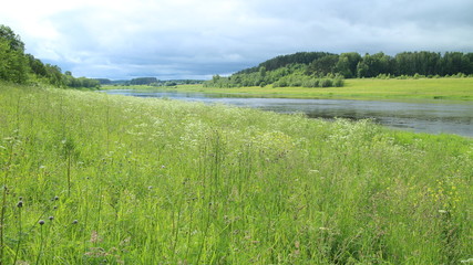 Fototapeta na wymiar River summer panorama