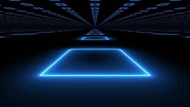 Modern abstract futuristic background on black with a camera motion