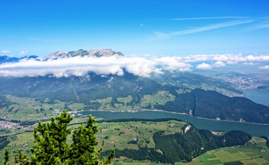View of Mt. Pilatus in Lucerne