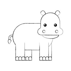 Wild hippopotamus isolated icon vector illustration design