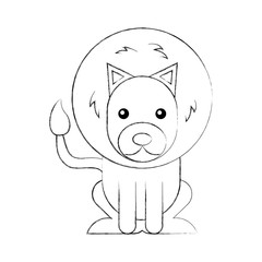 Wild lion isolated icon vector illustration design