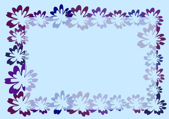 Obraz na płótnie Canvas flower frame background, violet purple floral abstract vector backdrop illustration