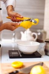 making custard on home kitchen